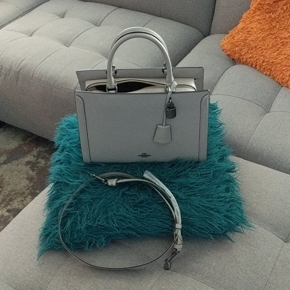 Coach "Putty" colored structured handbag